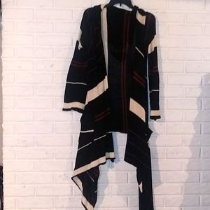 Elan Long Hooded Hi-Low Cardigan